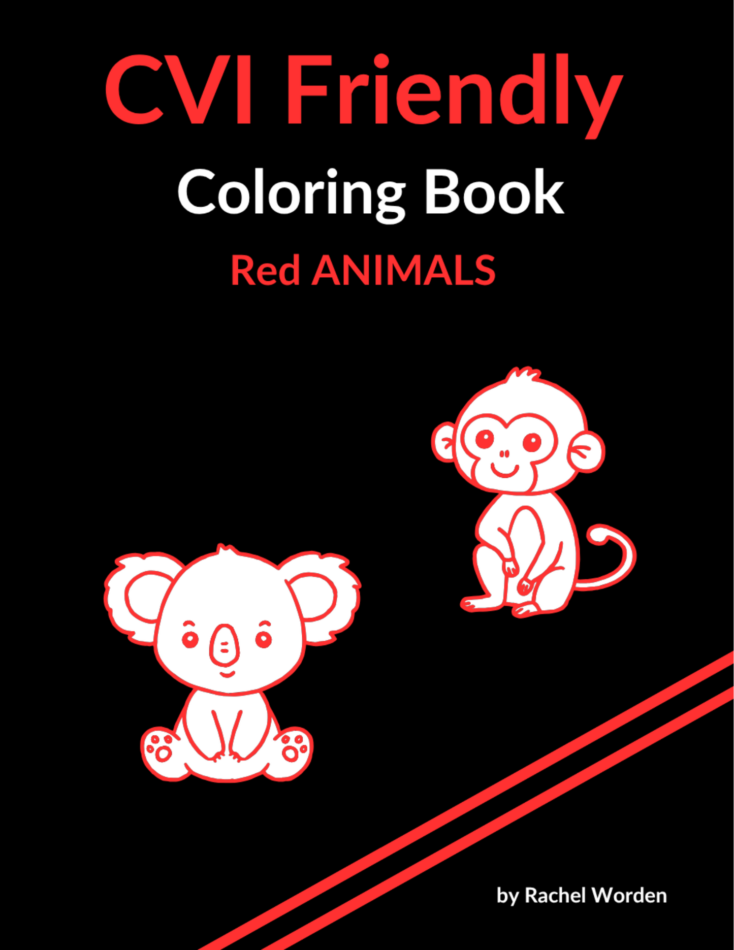 CVI Friendly ANIMALS Coloring Book (available in 6 colors)