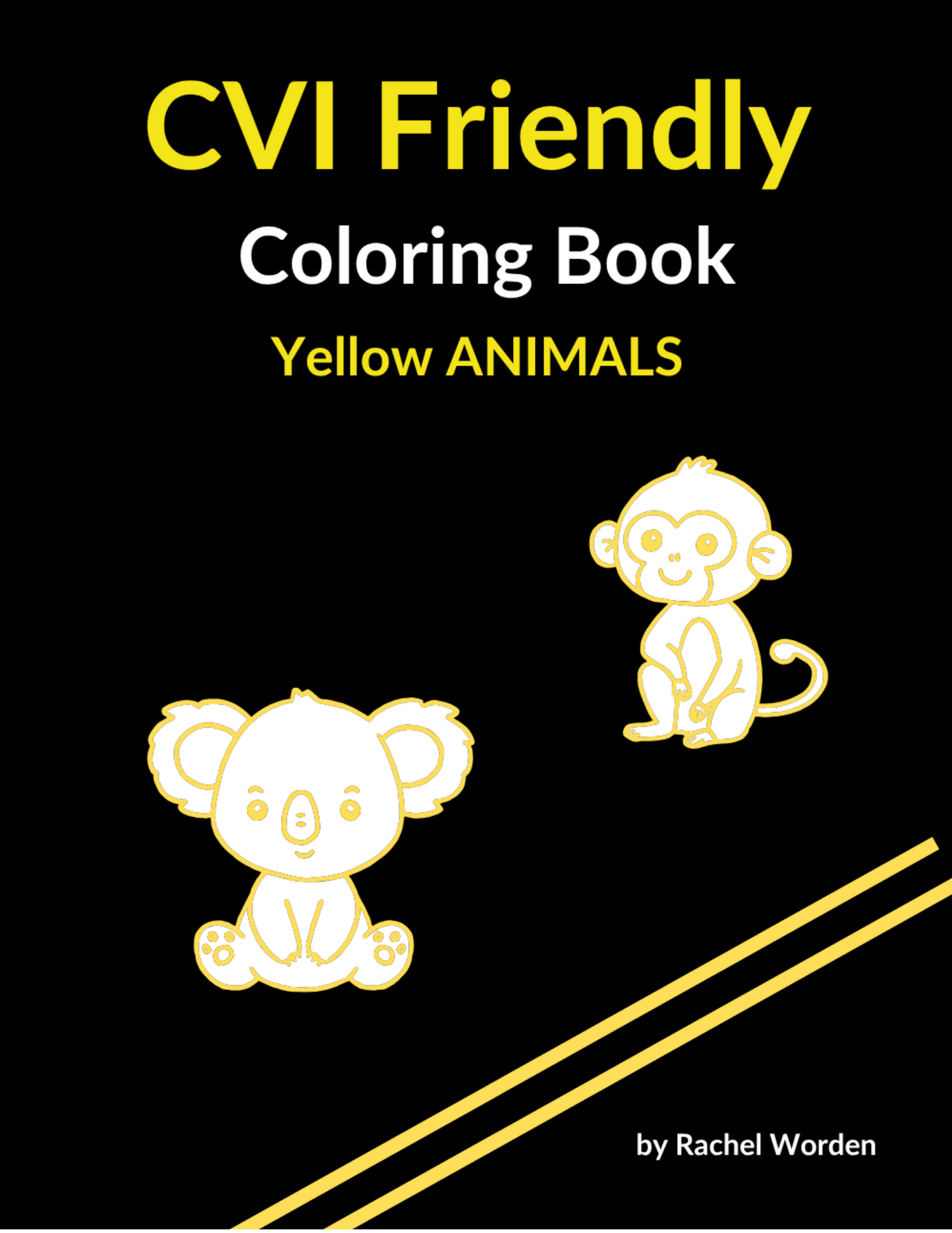 CVI Friendly ANIMALS Coloring Book (available in 6 colors)