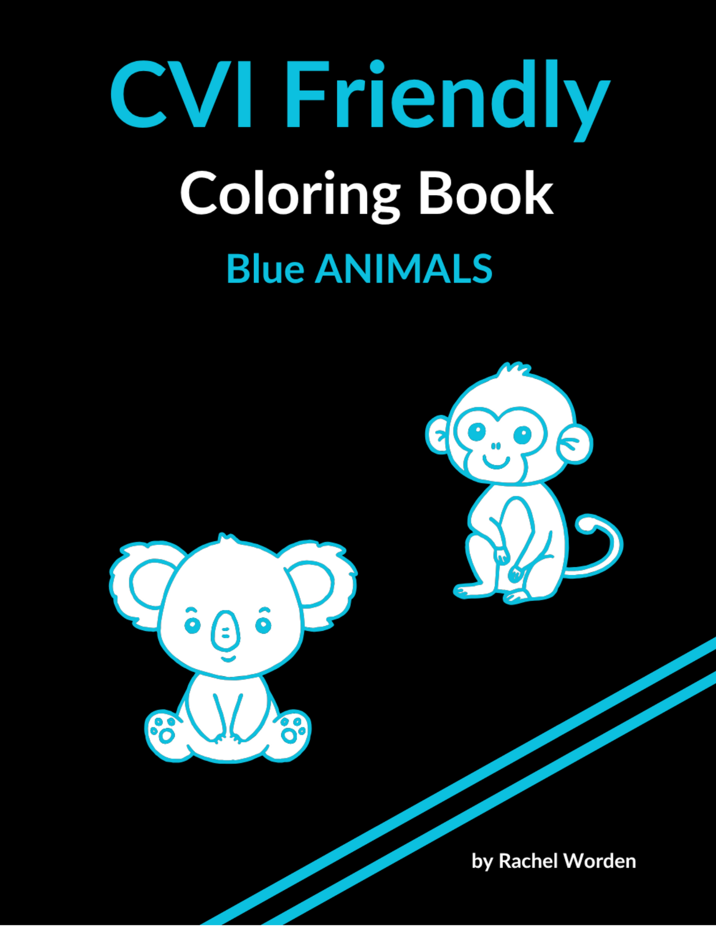 CVI Friendly ANIMALS Coloring Book (available in 6 colors)