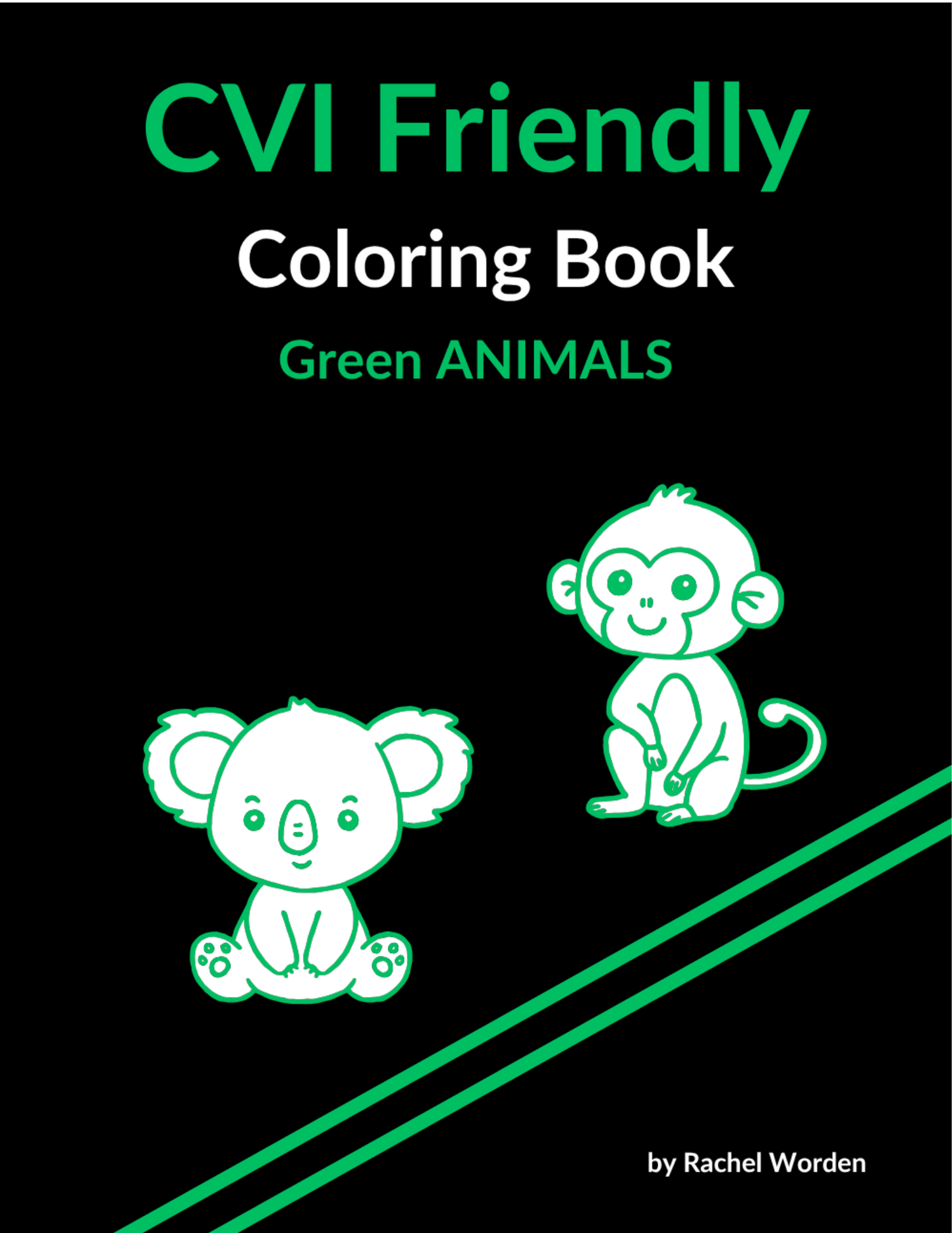 CVI Friendly ANIMALS Coloring Book (available in 6 colors)