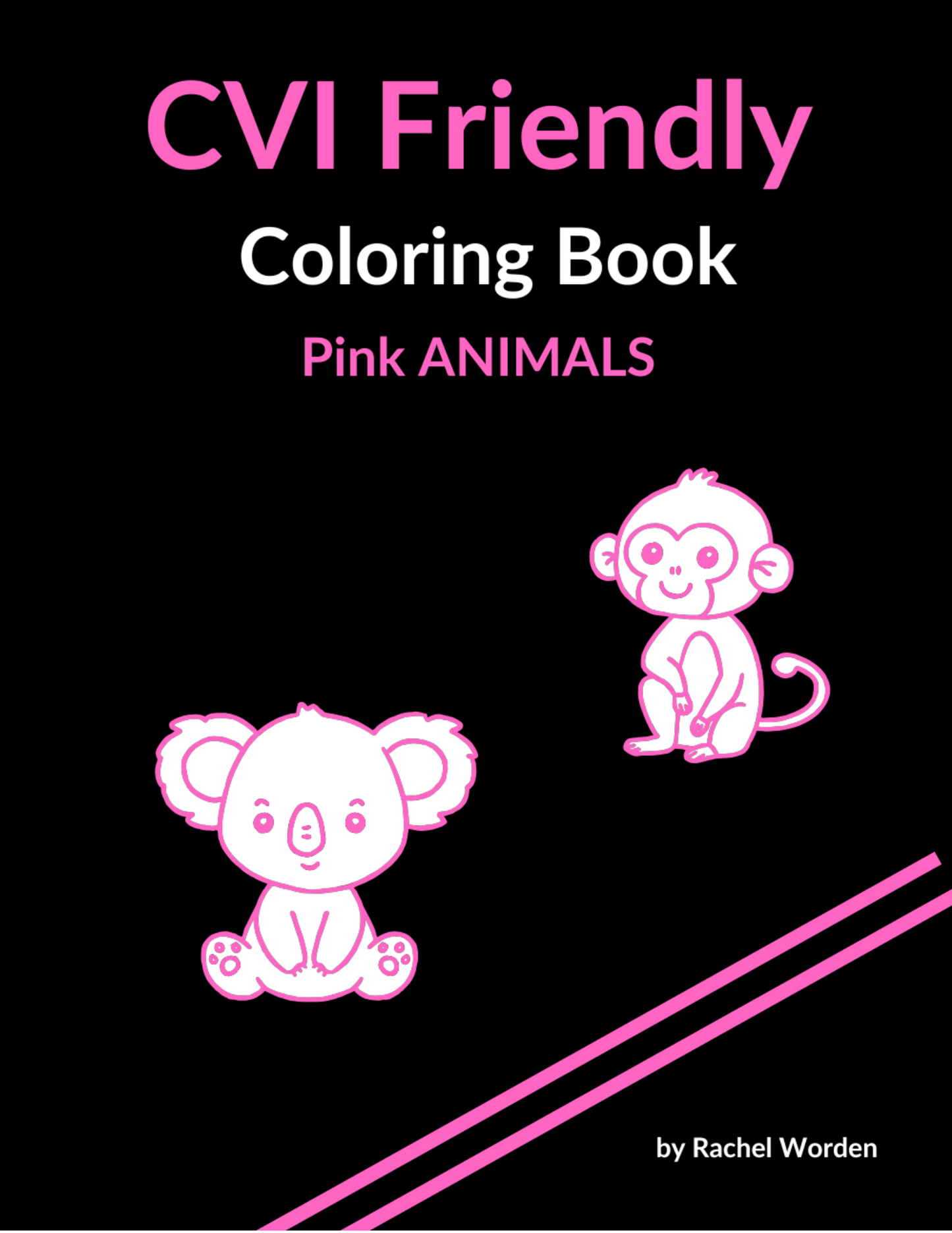 CVI Friendly ANIMALS Coloring Book (available in 6 colors)