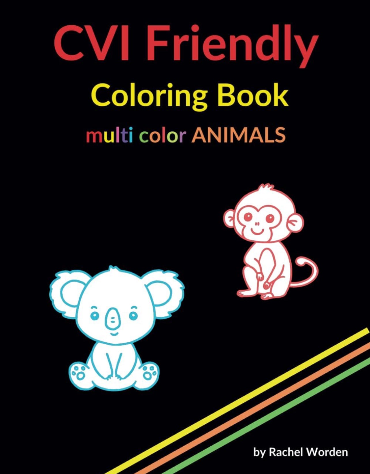 CVI Friendly ANIMALS Coloring Book (available in 6 colors)