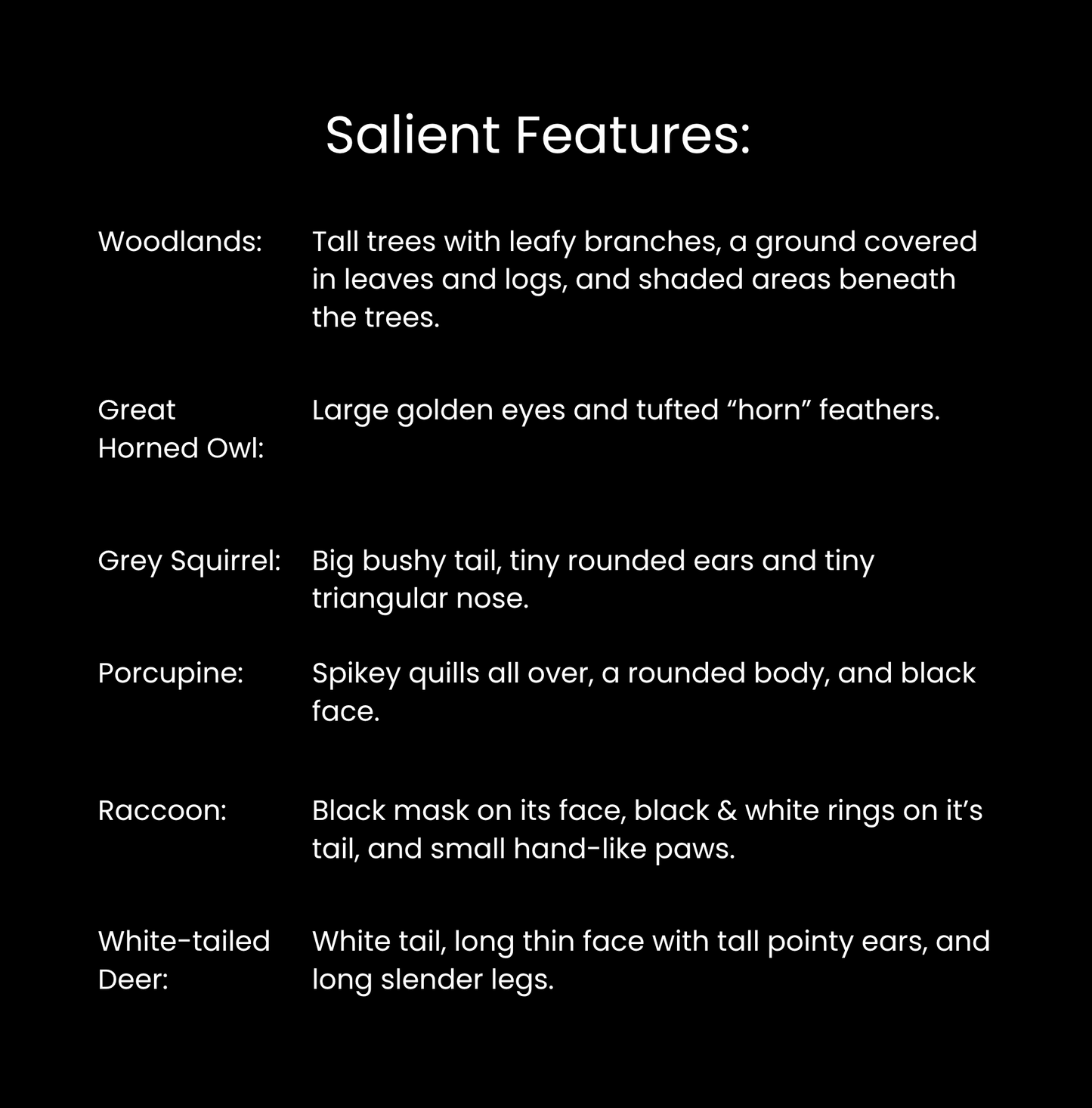 What Lives in the Woodlands