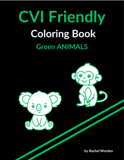 CVI Friendly ANIMALS Coloring Book (available in 6 colors)
