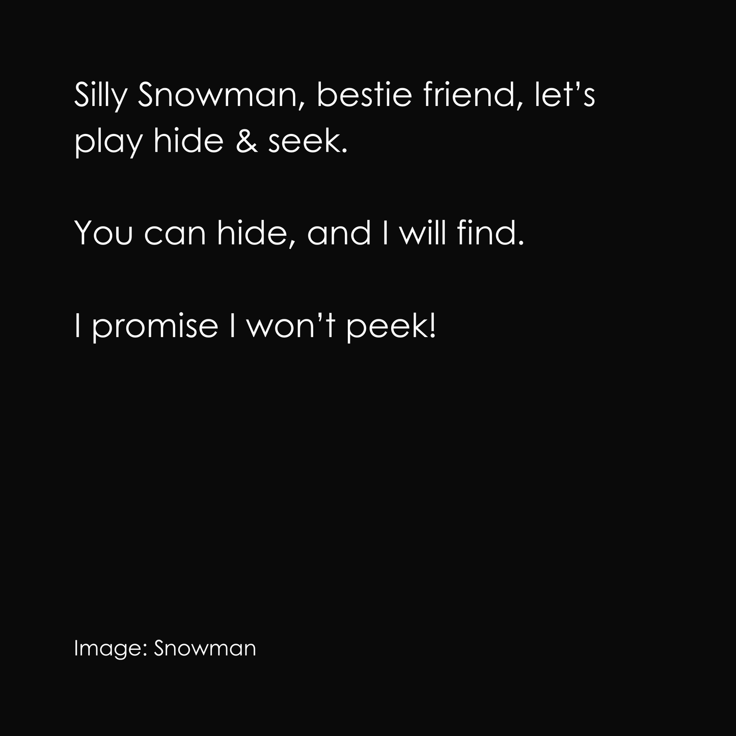 Hide & Seek Silly Snowman